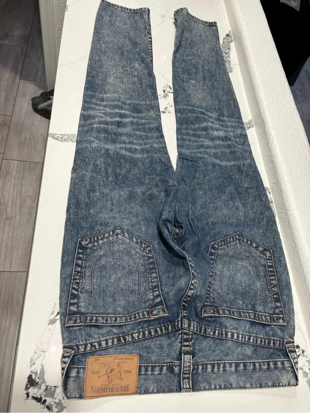True Religion Men's Washed Blue Skinny Jeans